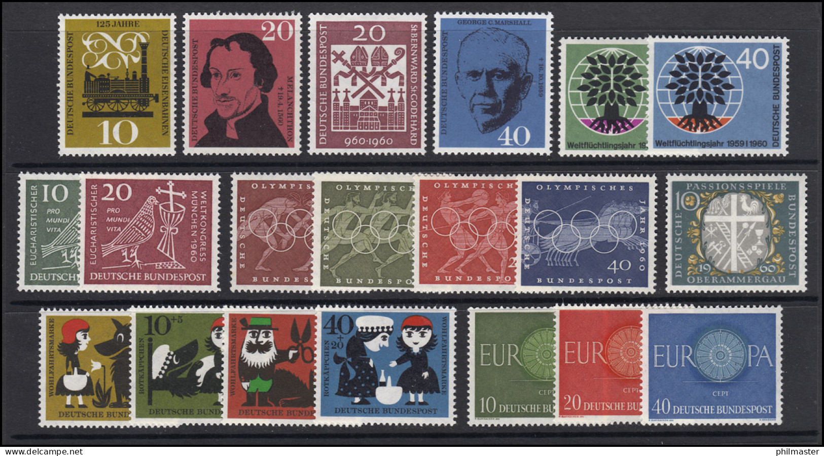 326-345 Bund-Jahrgang 1960 Komplett, Postfrisch ** - Annual Collections