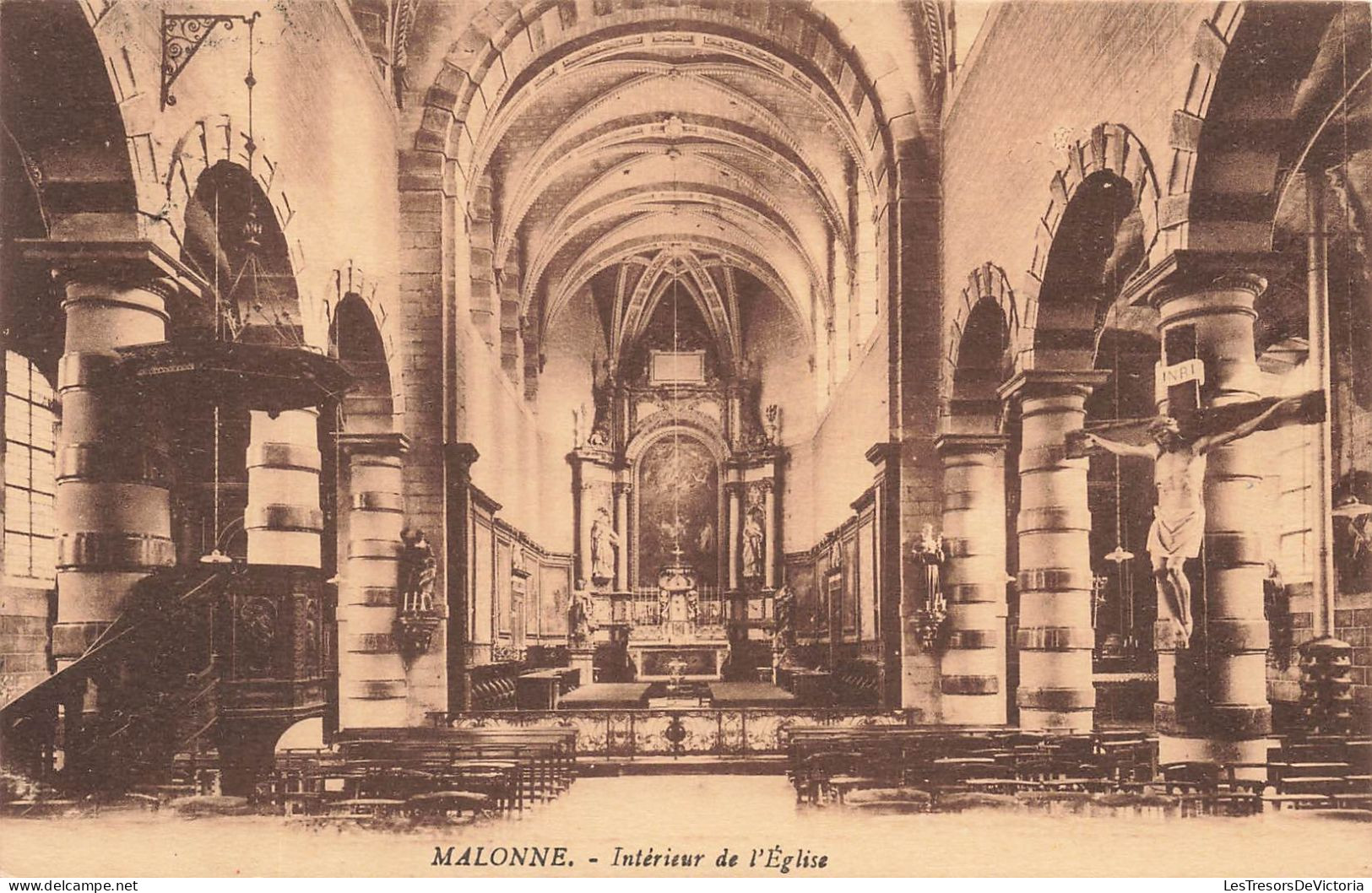 BELGIQUE - Malonne - Intérieur De L'église - Carte Postale Ancienne - Namur