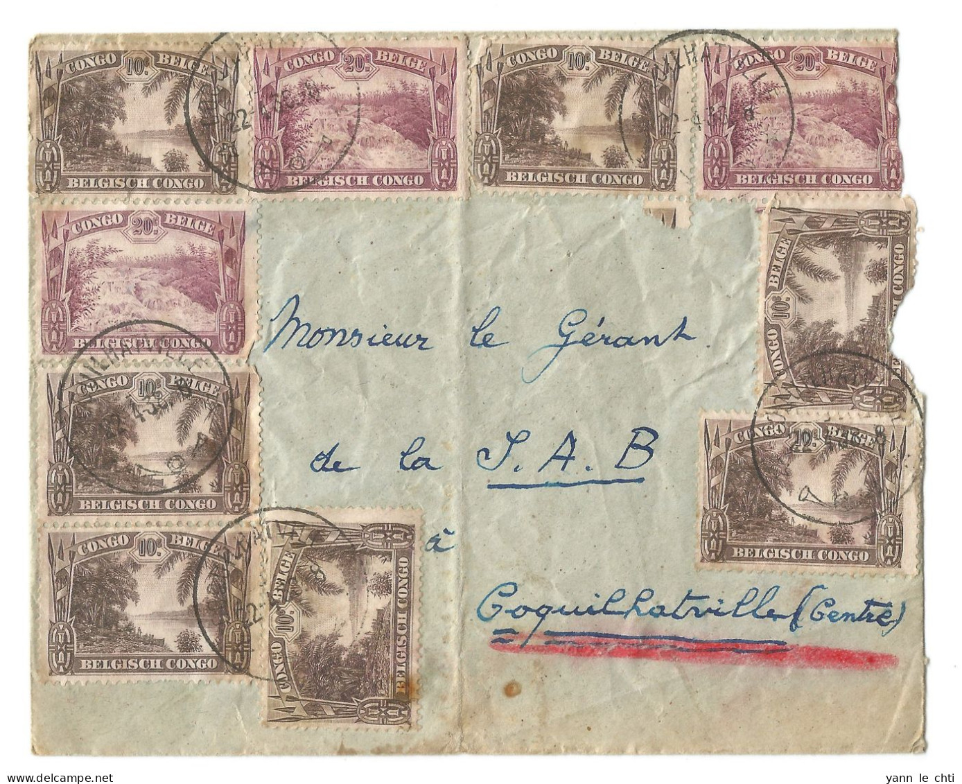 Enveloppe Cover 1938 Bomana Congo Belge Vers Coquilhatville Mbandaka Belgisch Congo - Briefe U. Dokumente