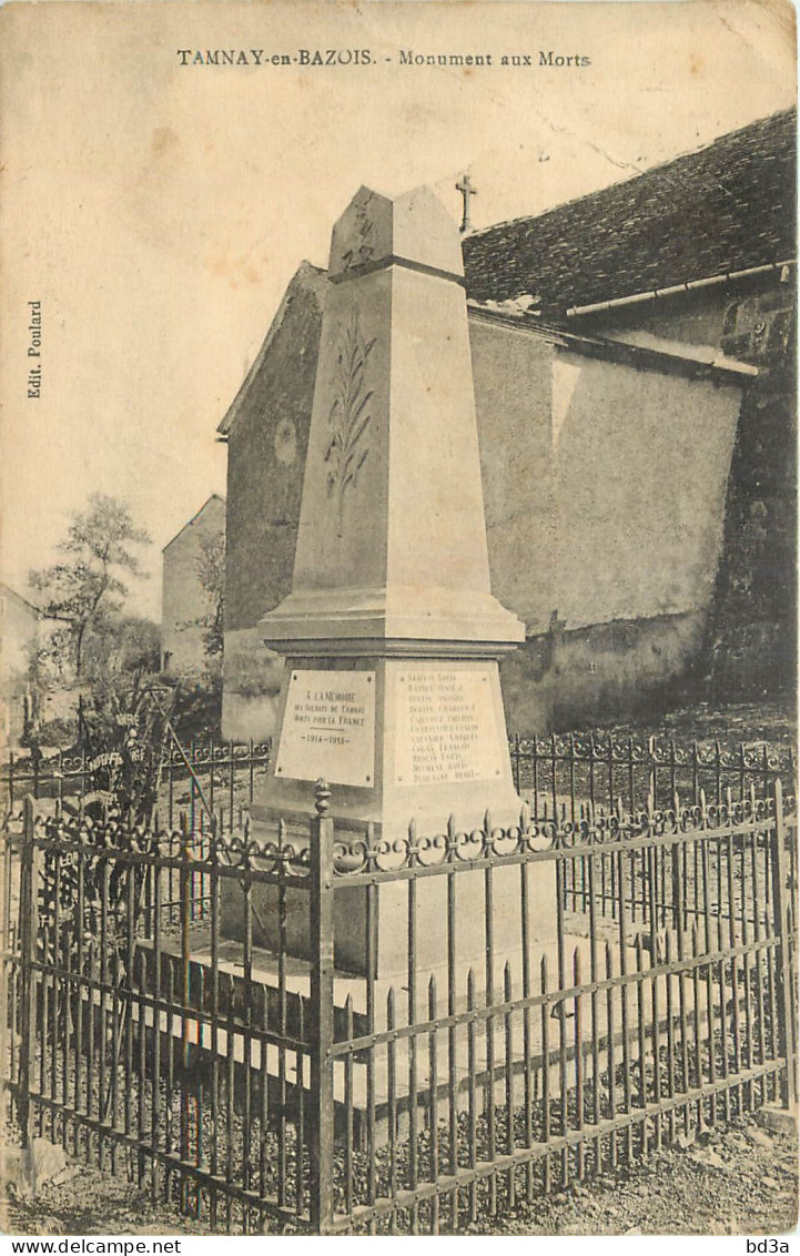 58 - TAMNAY EN BAZOIS - MONUMENT AUX MORTS - Tannay