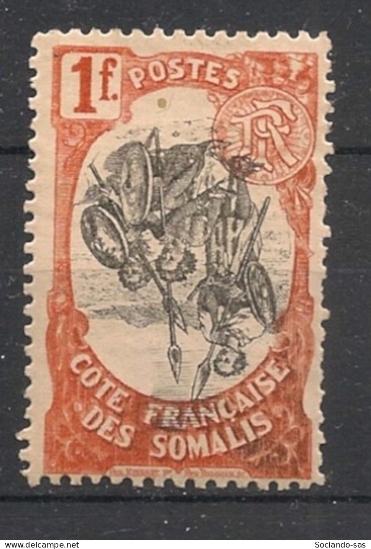 COTE DES SOMALIS - 1903 - N°YT. 64a - Guerriers 1f - VARIETE Centre Renversé - Neuf * / MH VF - Oblitérés