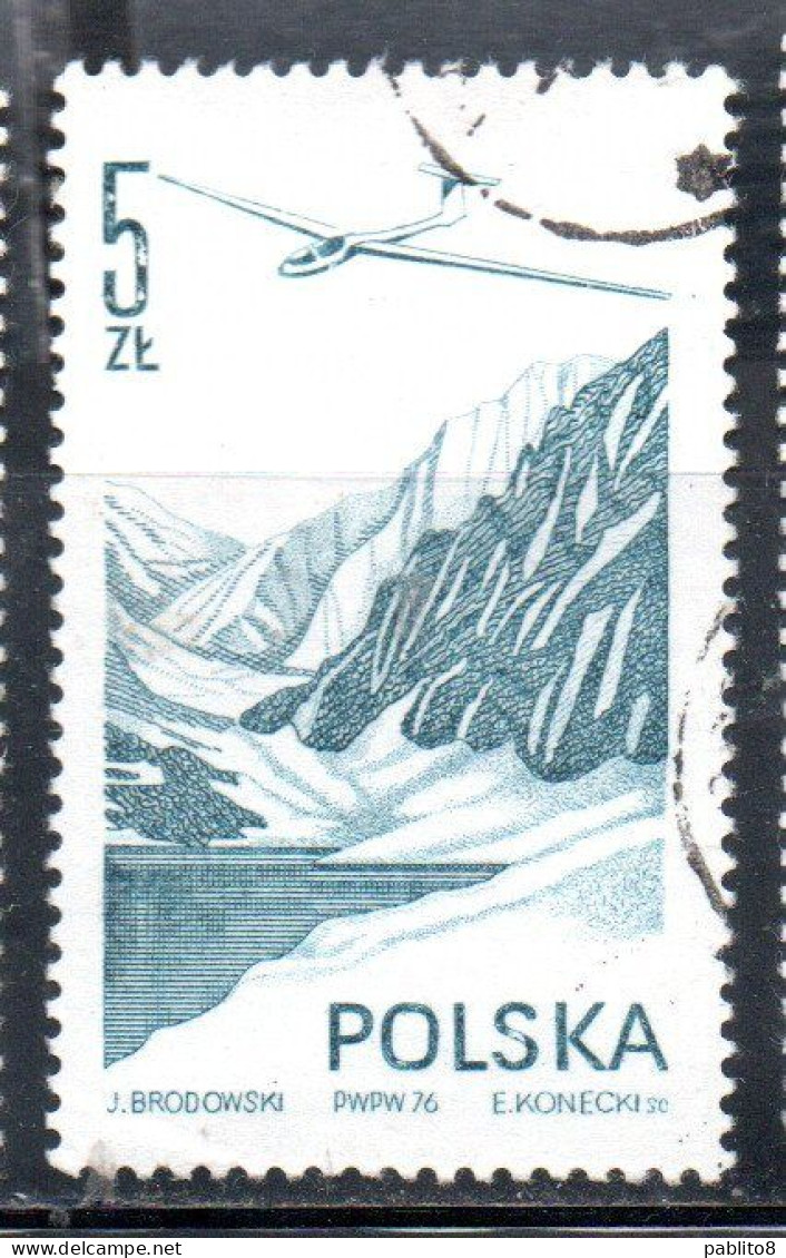 POLONIA POLAND POLSKA 1976 1978 AIR POST MAIL AIRMAIL CONTEMPORARY AVIATION JANTAR GLIDER 5g USED USATO OBLITERE' - Gebruikt