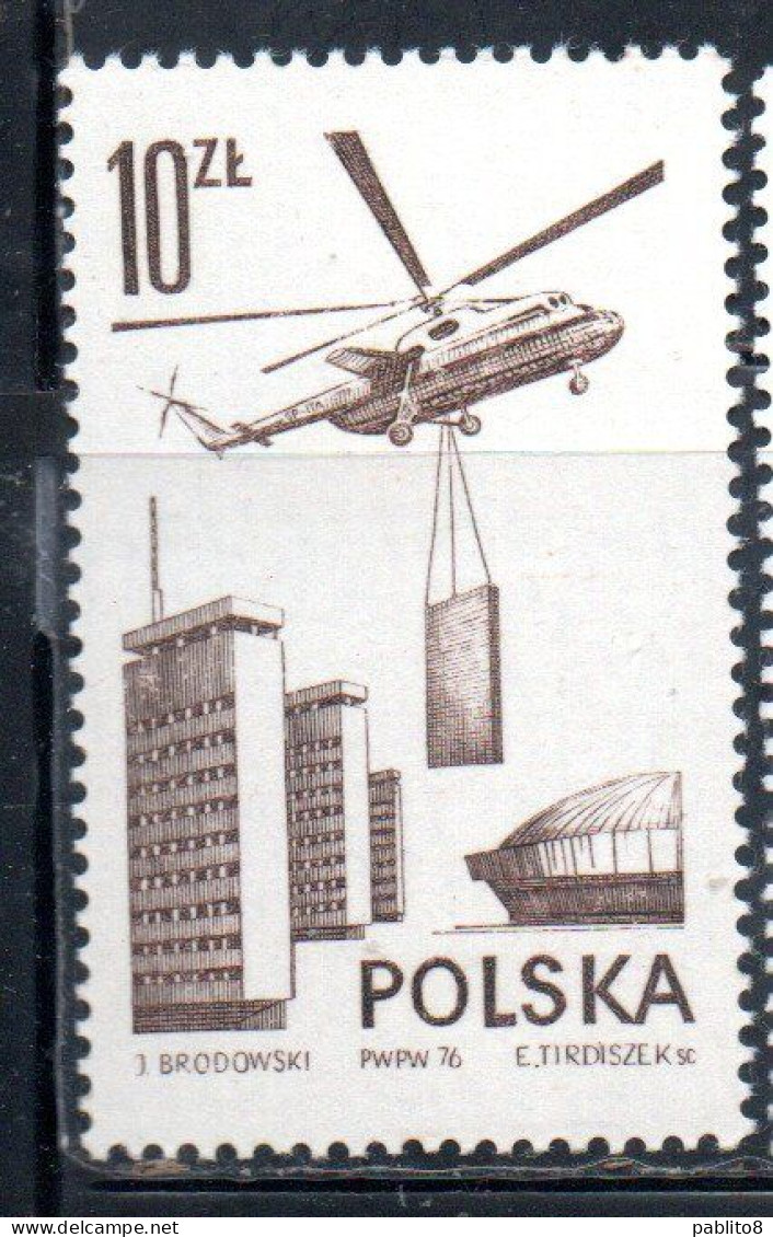 POLONIA POLAND POLSKA 1976 1978 AIR POST MAIL AIRMAIL CONTEMPORARY AVIATION MI6 TRANSPORT HELICOPTER 10g MNH - Nuovi