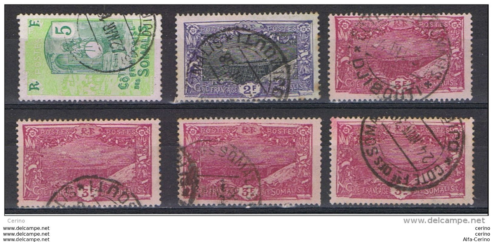 COSTA  DEI  SOMALI:  1915/33  DEFINITIVE  -  6  VAL. US. -  YV/TELL. 86//136 - Oblitérés