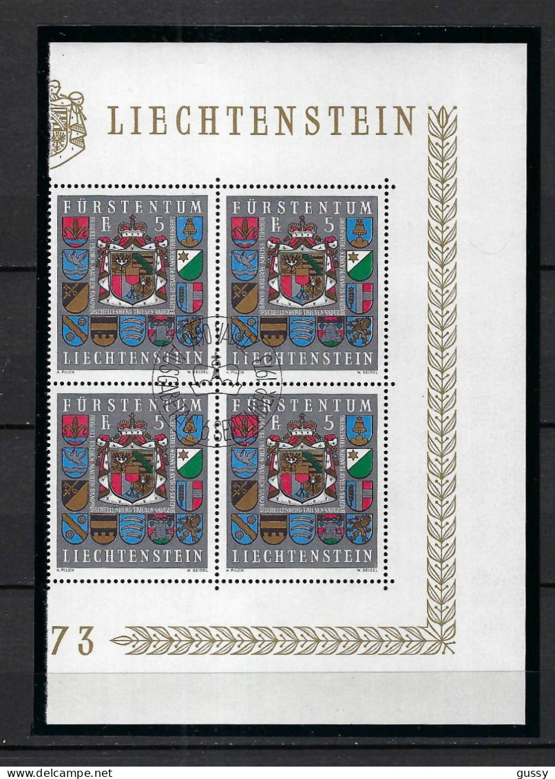 LIECHTENSTEIN  Ca.1973: Bloc De 4x 5FS Oblitérés PJ, TB Qualité - Used Stamps