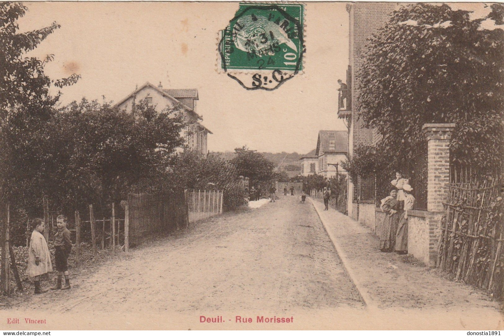 DEUIL (95) Rue Morisset - Ed. Vincent - Timbrée 1924 - Deuil La Barre