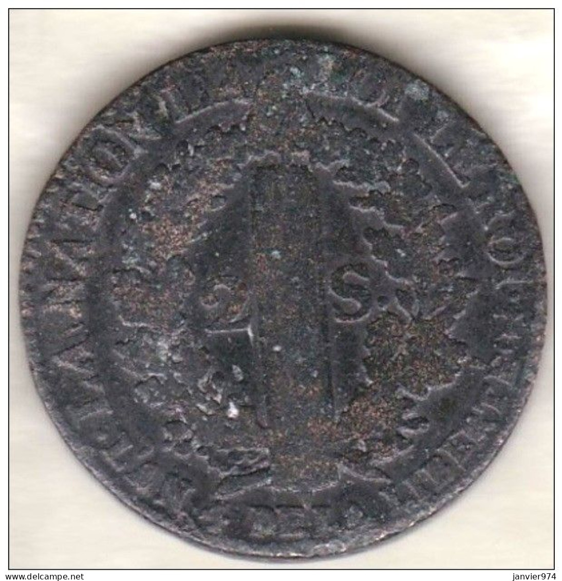 Constitution, 2 Sols François 1792 AA Metz An 4,  Louis XVI , Gad# 25 ; 23,2 G -  32 Mm - 1791-1792 Verfassung 