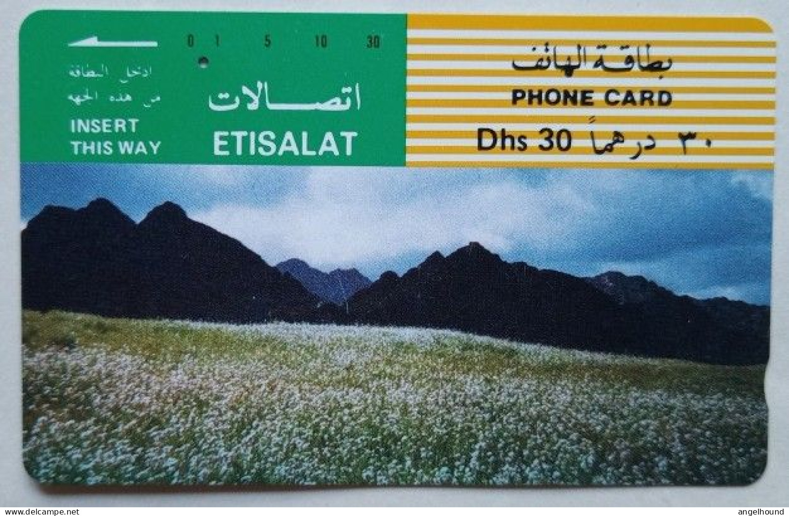 UAE Etisalat Dhs. 30 Tamura Card -  Crops , Ras Al Khaimah - Ver. Arab. Emirate