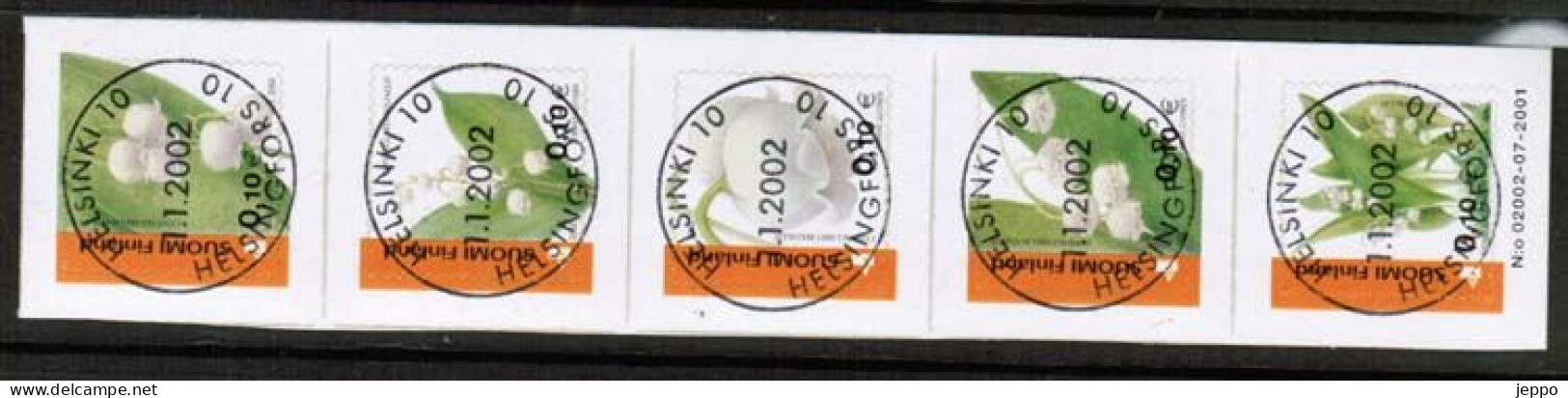 2002 Finland, 0,10 5-strip Fine Used. - Oblitérés