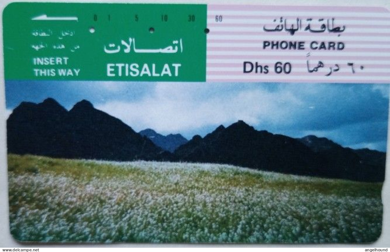 UAE Etisalat Dhs. 60 Tamura Card - Crops,  Ras Al Khaimah - Ver. Arab. Emirate