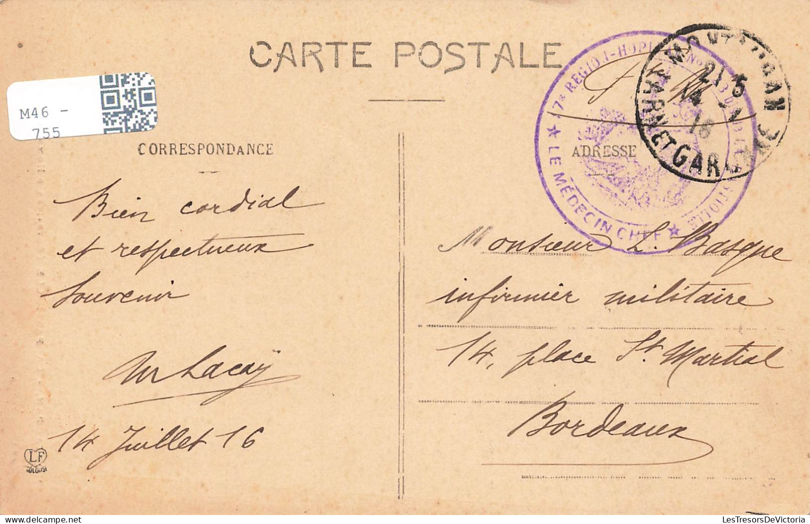 FRANCE - Montauban - La Bastiolle (retraites D'hommes) - En Lecture - Un Homme En Train De Lire - Carte Postale Ancienne - Montauban