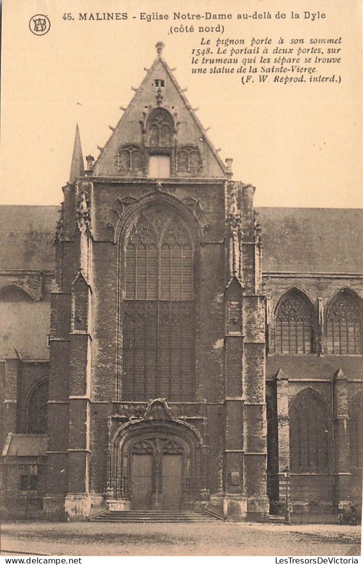 BELGIQUE - Malines - Vue Générale De L'église Notre Dame Au Delà De La Dyle - Carte Postale Ancienne - Malines