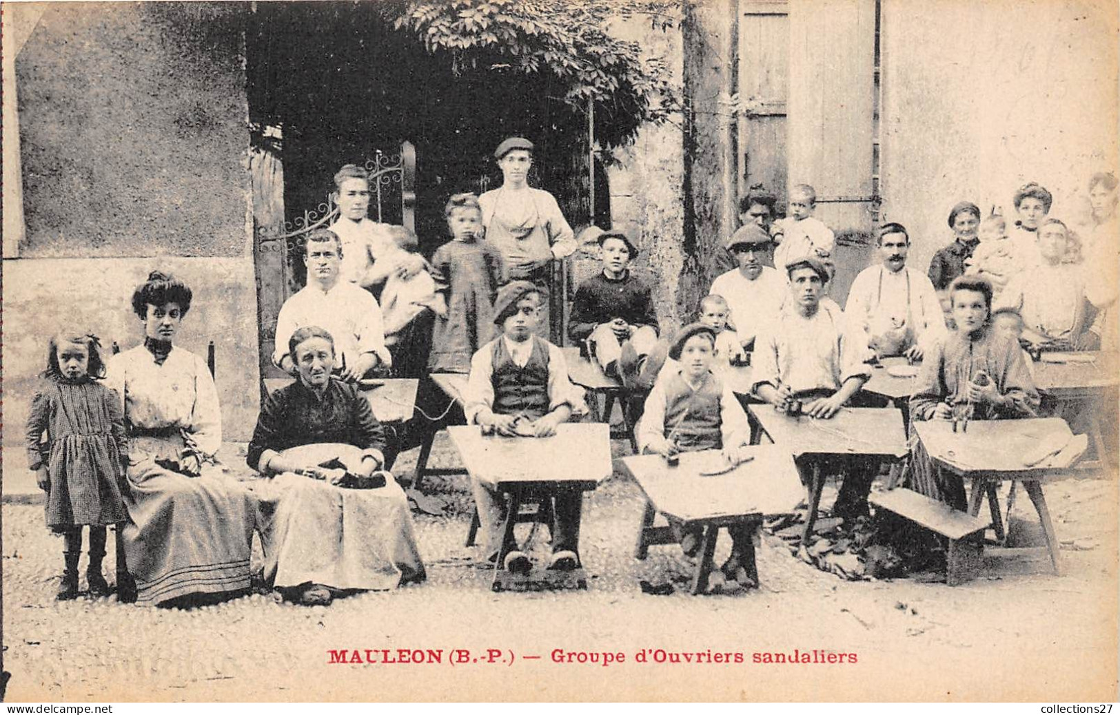 64-MAULEON- GROUPE D'OUVRIER SANDALIERS - Mauleon Licharre