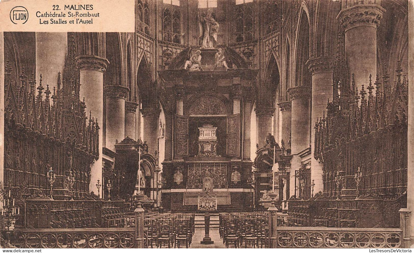 BELGIQUE - Malines - La Cathédrale De Saint Rombaut - Les Stalles Et L'Autel  - Carte Postale Ancienne - Malines