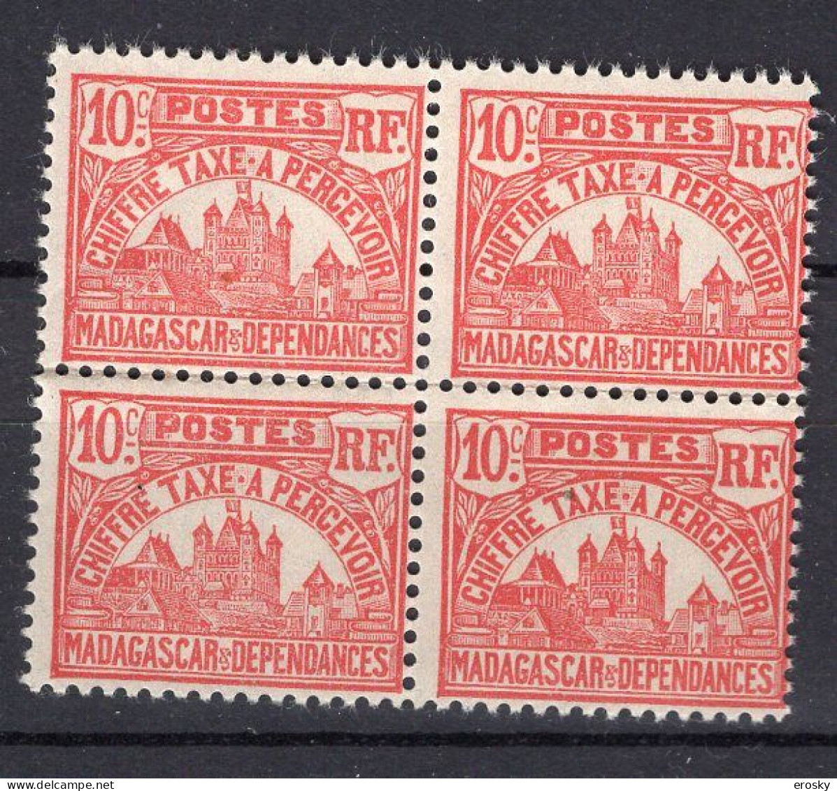 M4543 - COLONIES FRANCAISES MADAGASCAR TAXE Yv N°11 ** BLOC - Portomarken