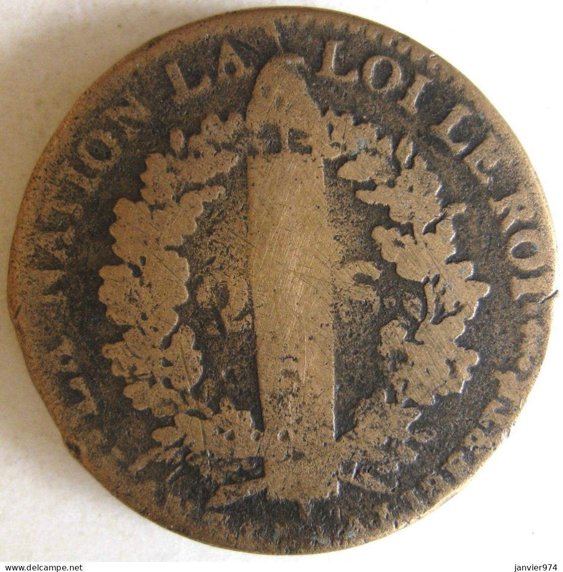 Constitution, 2 Sols François 1791 AA Metz An 3, Louis XVI, Gad# 25 ; 26,9 G -  33 Mm - 1791-1792 Constitution (An I)