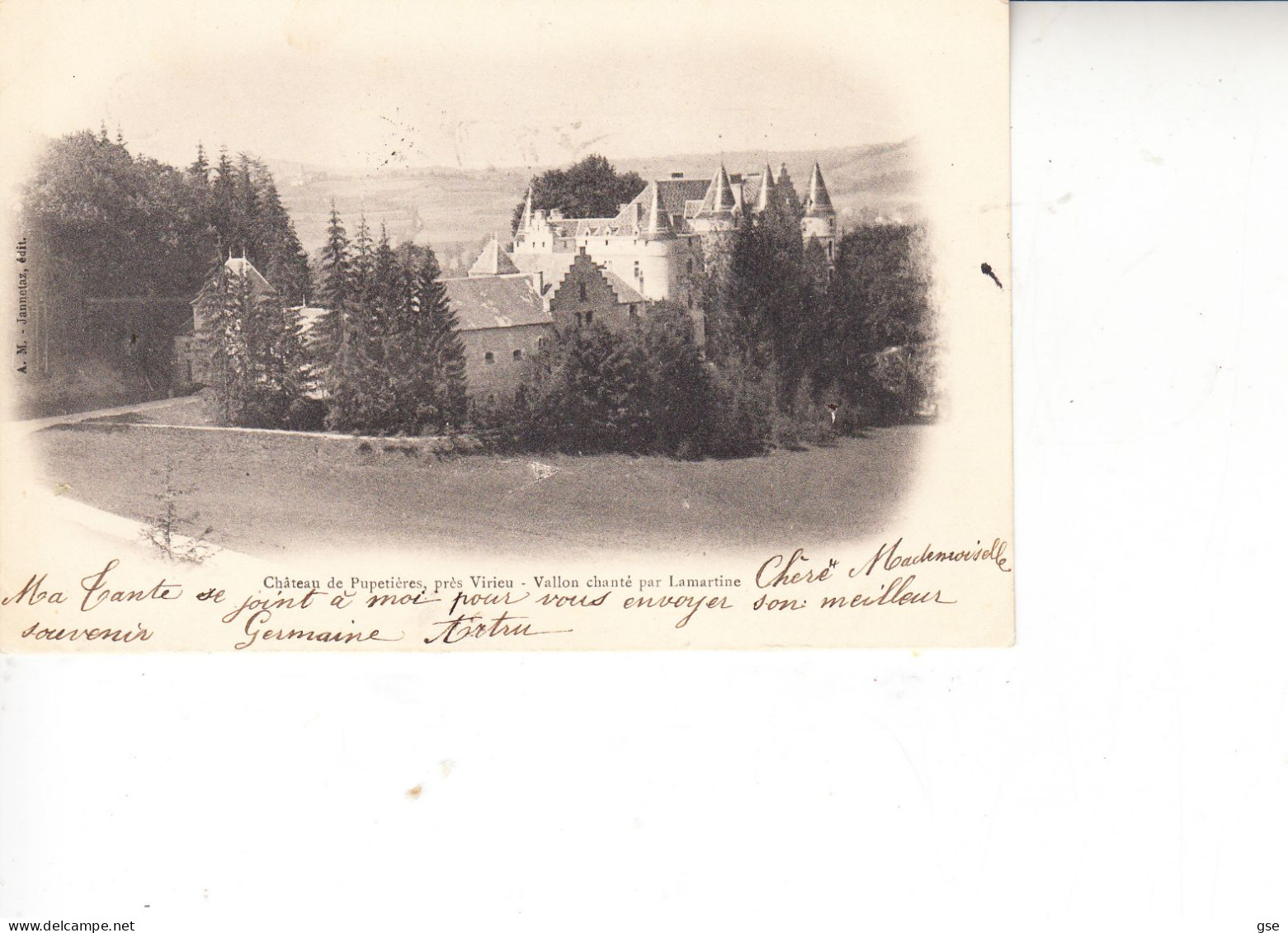 FRANCE -  1903 -   Chateau De  Pupetieres - Virieu