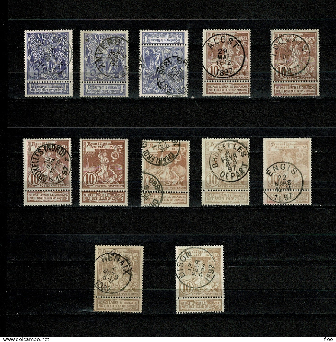 1896 Lot 12 Timbres ° & * De Nrs 71 72 73 : L'exposition Internationale De Bruxelles - 1894-1896 Ausstellungen