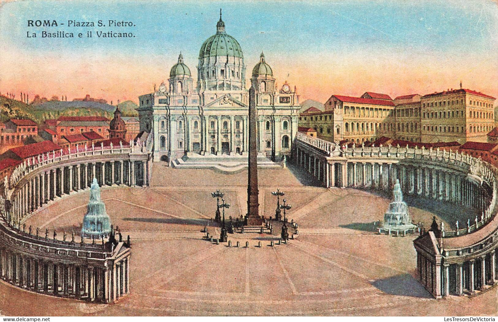 ITALIE - Roma - Plazza S Pietro -  Vue Sur La Basilique E II Vaticano - Carte Postale Ancienne - Iglesias