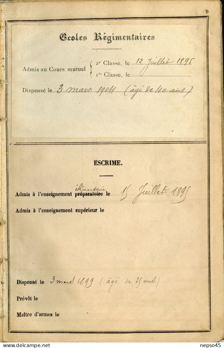 Légion Garde Républicaine 1ère Compagnie.Livret.S/Officiers Brigadiers et Gardes.période 1895-1913.