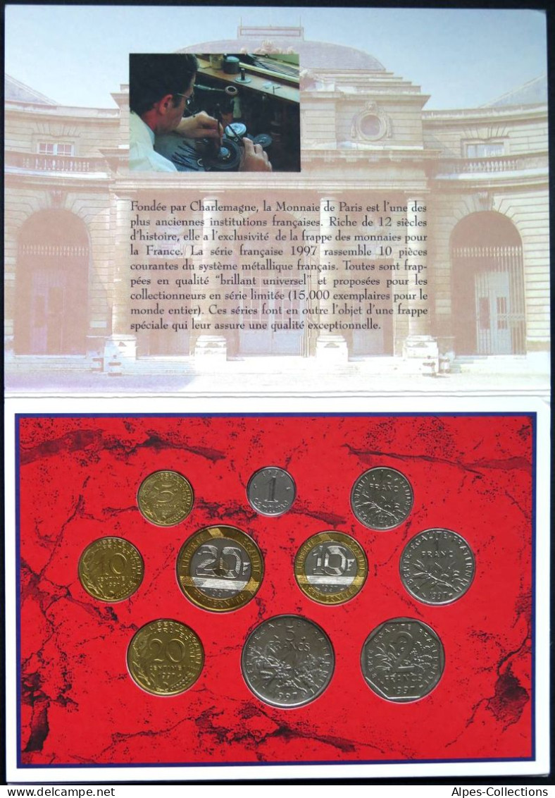 F5200.18 - COFFRET BU - 1997 - 1 Centime à 20 Francs - BU, BE & Münzkassetten