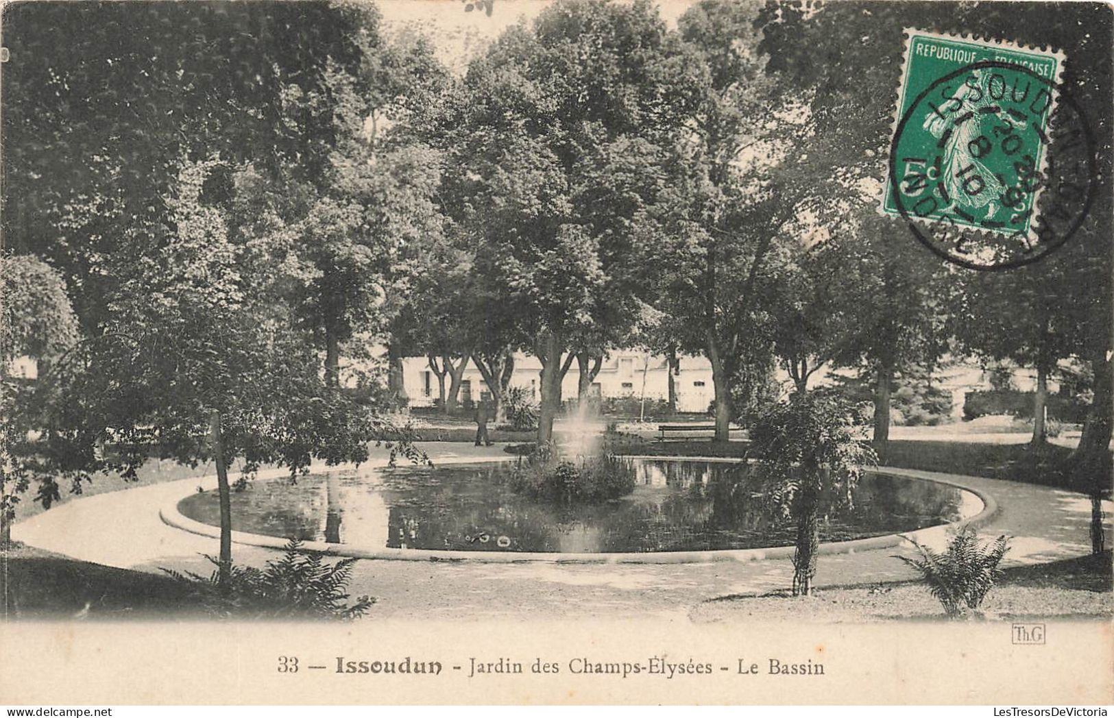 FRANCE - Issoudun - Jardin Des Champs-Élysées - Le Bassin - Carte Postale Ancienne - Issoudun