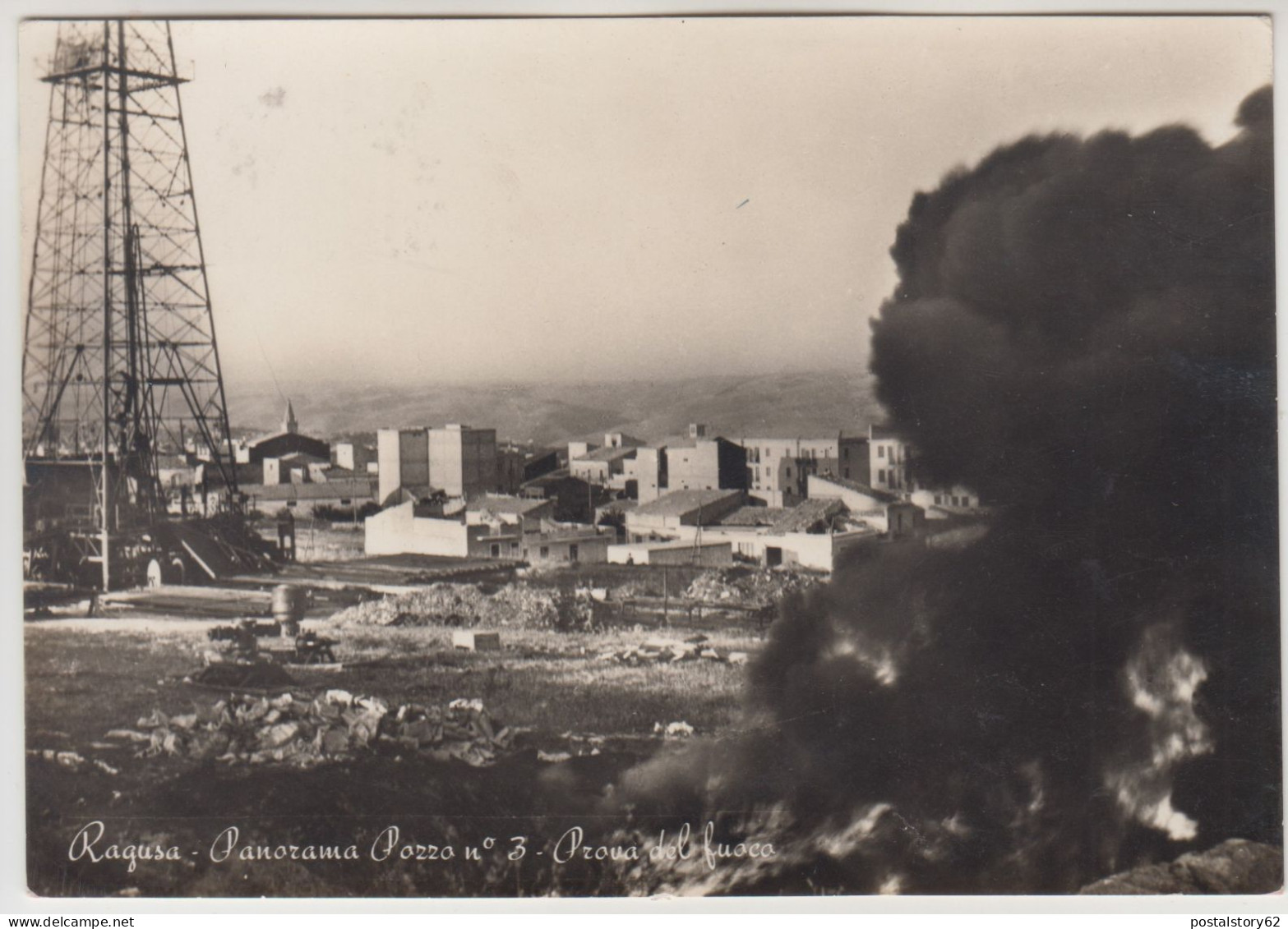 Ragusa, Panorama Pozzo N°3 - Prova Del Fuoco - Cart. Viaggiata 1956 - Ragusa