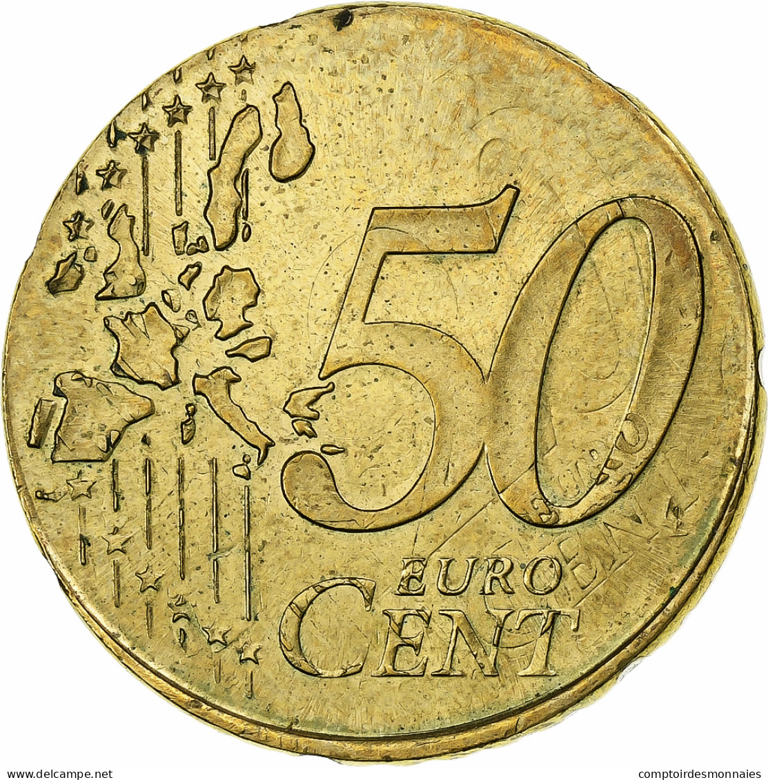 République Fédérale Allemande, 50 Euro Cent, Error Overstruck On 20 Cent - Variétés Et Curiosités