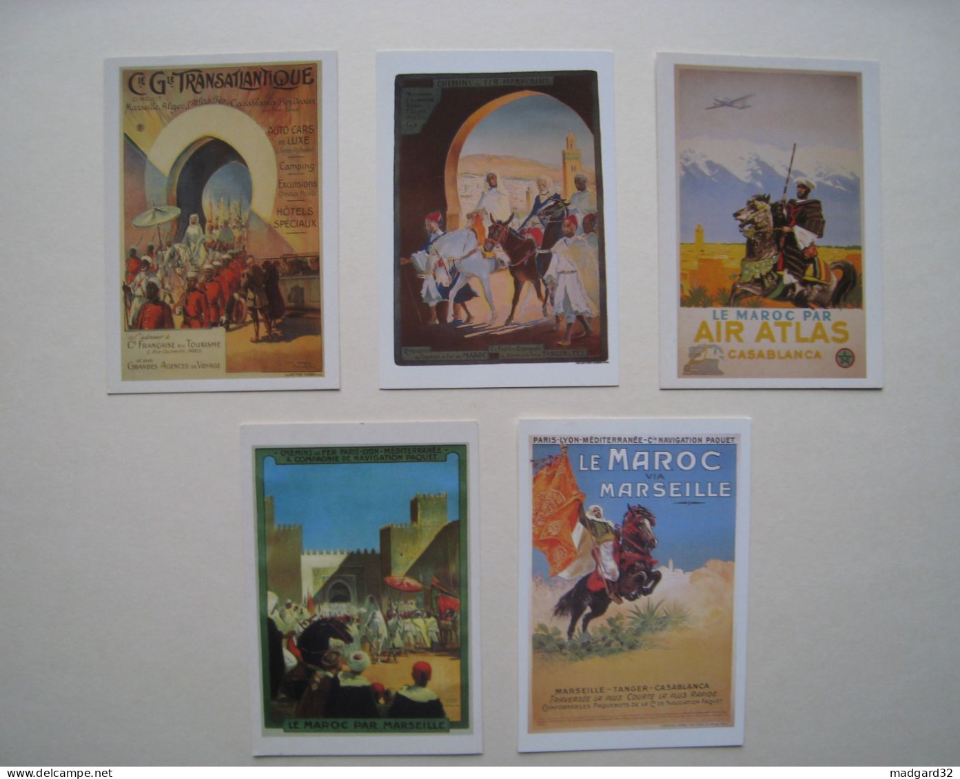 Cartes Vintages Reproductions D'affiches Orientalistes, éditions MALIKA, CASABLANCA - Colecciones Y Lotes