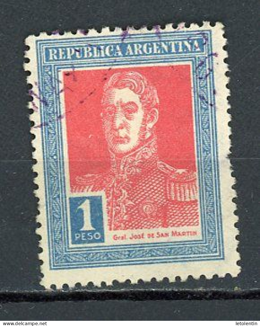 ARGENTINE : SAN MARTIN  - N° Yvert 288 Obli. - Used Stamps