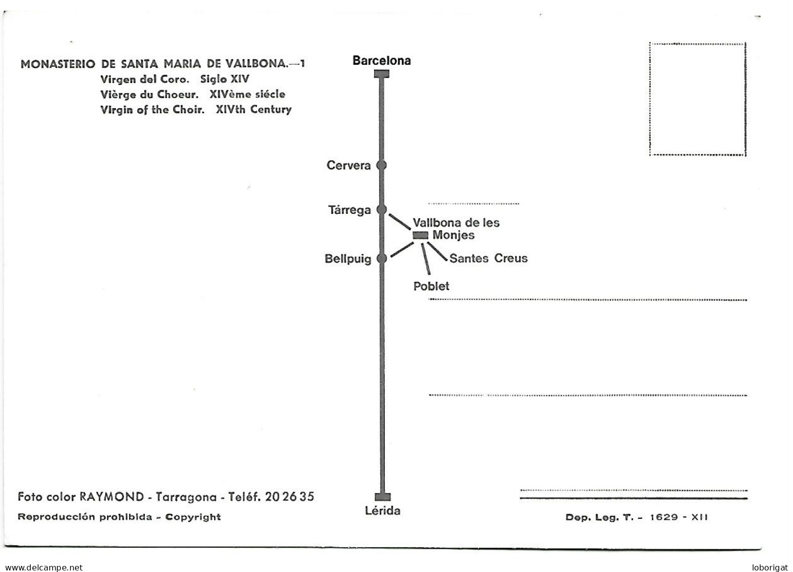 VIRGEN DELCORO / VIRGIN OF THE CHOIR,MONASTERIO DE SANTA MARIA DE VALLBONA.- VALLBONA DE LES MONGES/LLEIDA.- (CATALUNYA) - Chiese E Cattedrali