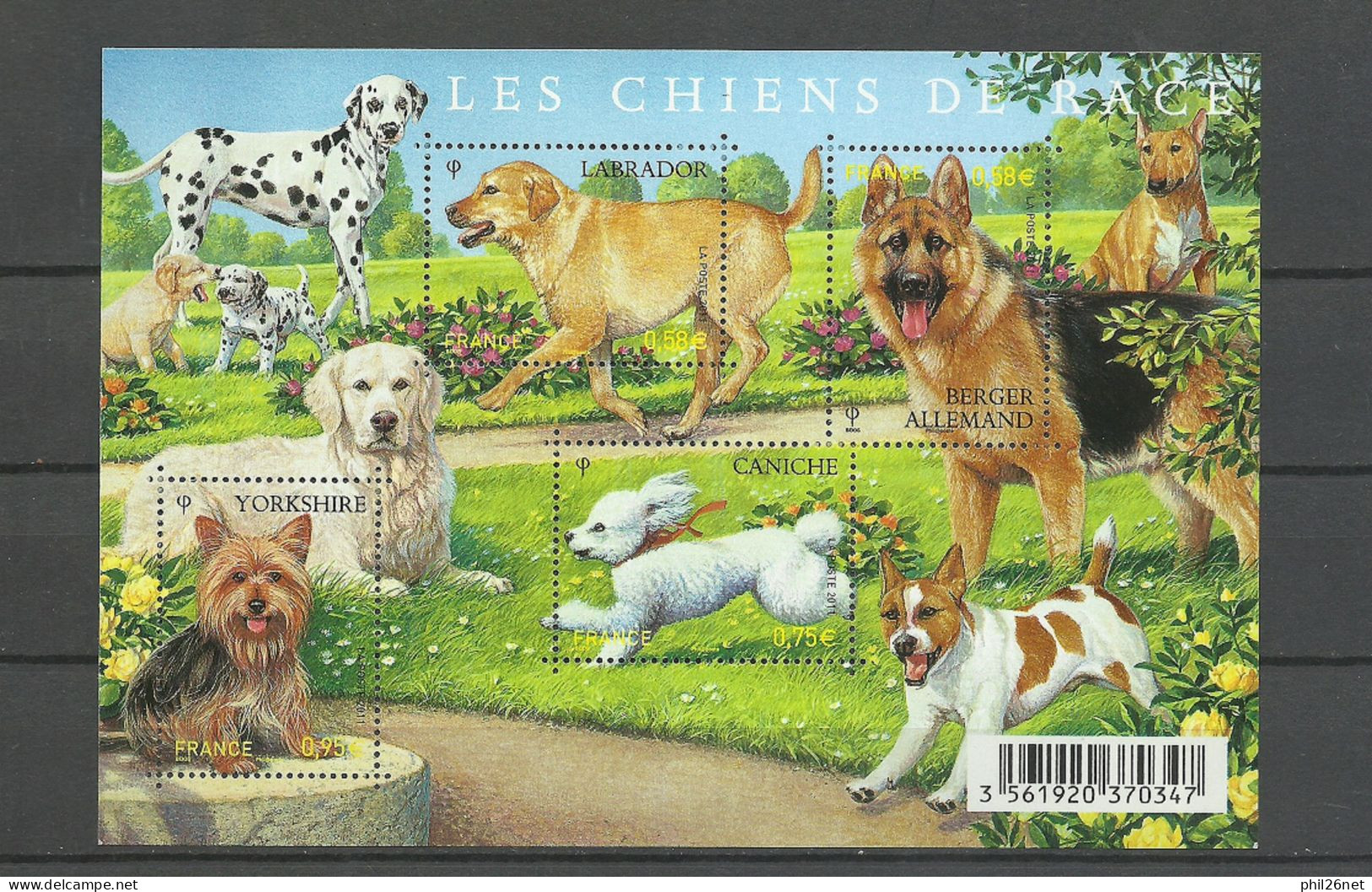 Feuillet  N° F4545 Chiens Labrador-Caniche-Berger Allemand-Yorkshire   Neuf * * TB Jamais Plié  Voir Scan  Soldé ! ! ! - Neufs