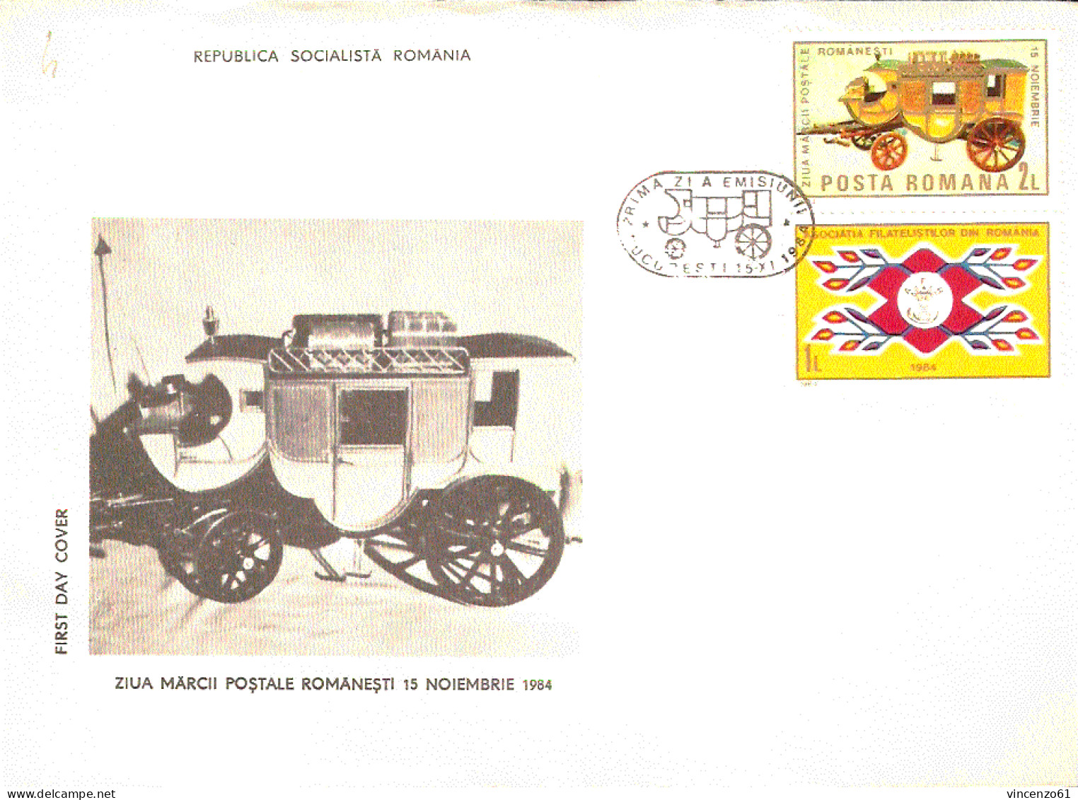 INTERO POSTALE POSTA ROMANA 1984 FDC - Stage-Coaches