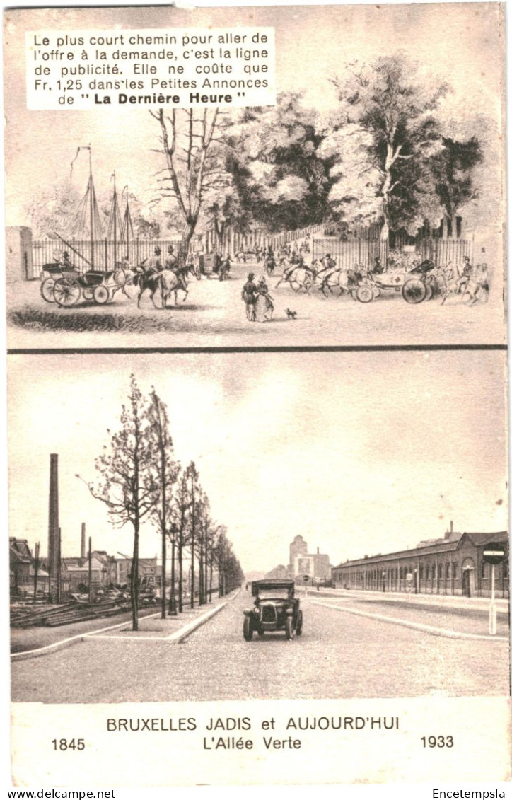 CPA Carte Postale Belgique Bruxelles Allée Verte Jadis Et Aujourd'hui 1933  VM77952ok - Avenues, Boulevards