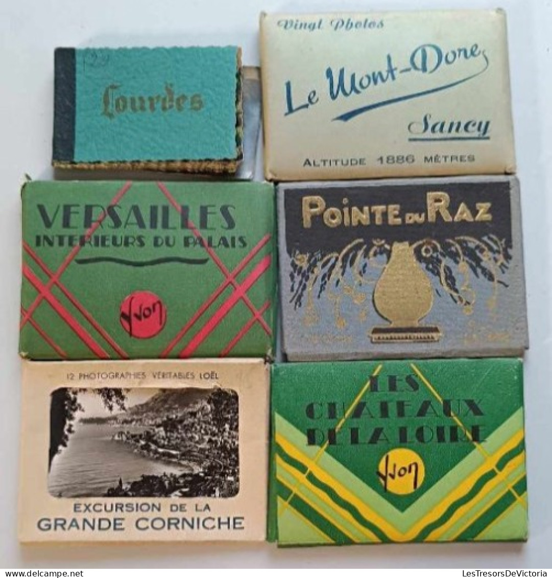 Lot De 6 Carnets De Vues - Lourdes - Chateaux De La Loire - Versailles - Pointe Du Raz ... - Cartes Postales Anciennes - Autres & Non Classés