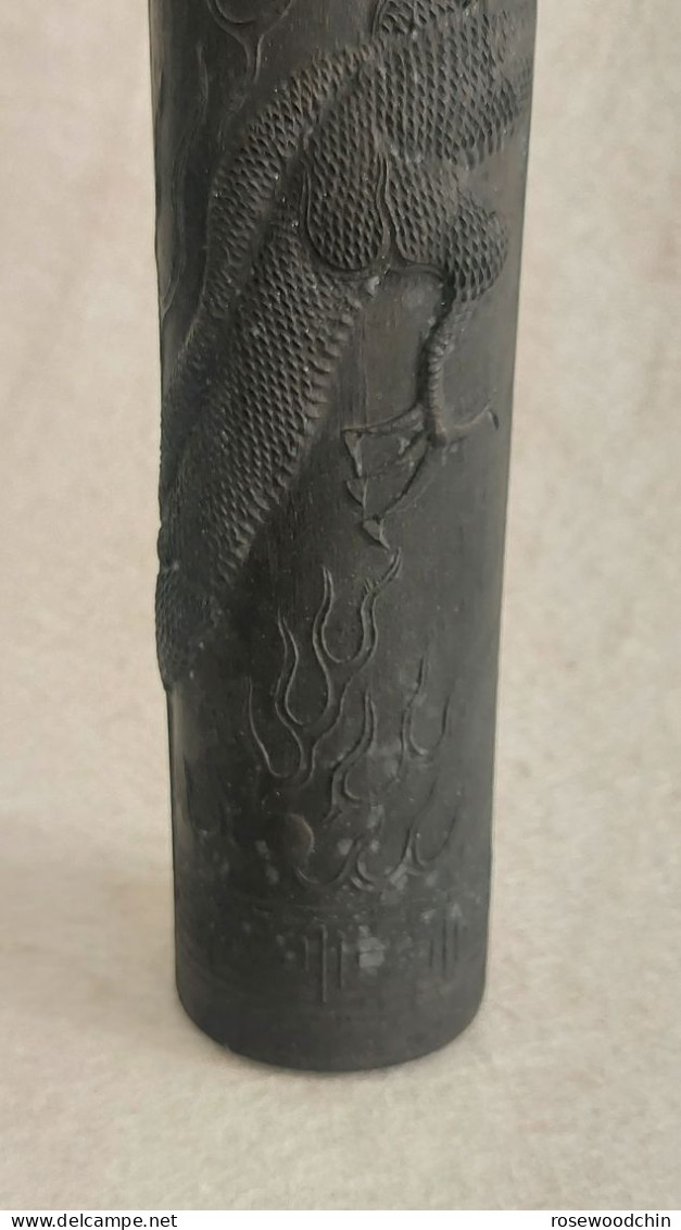 Vintage ! Fallon 法龙 Long Chinese Ink Stick Curling With Dragon (9.5" In Length) - Arte Asiático