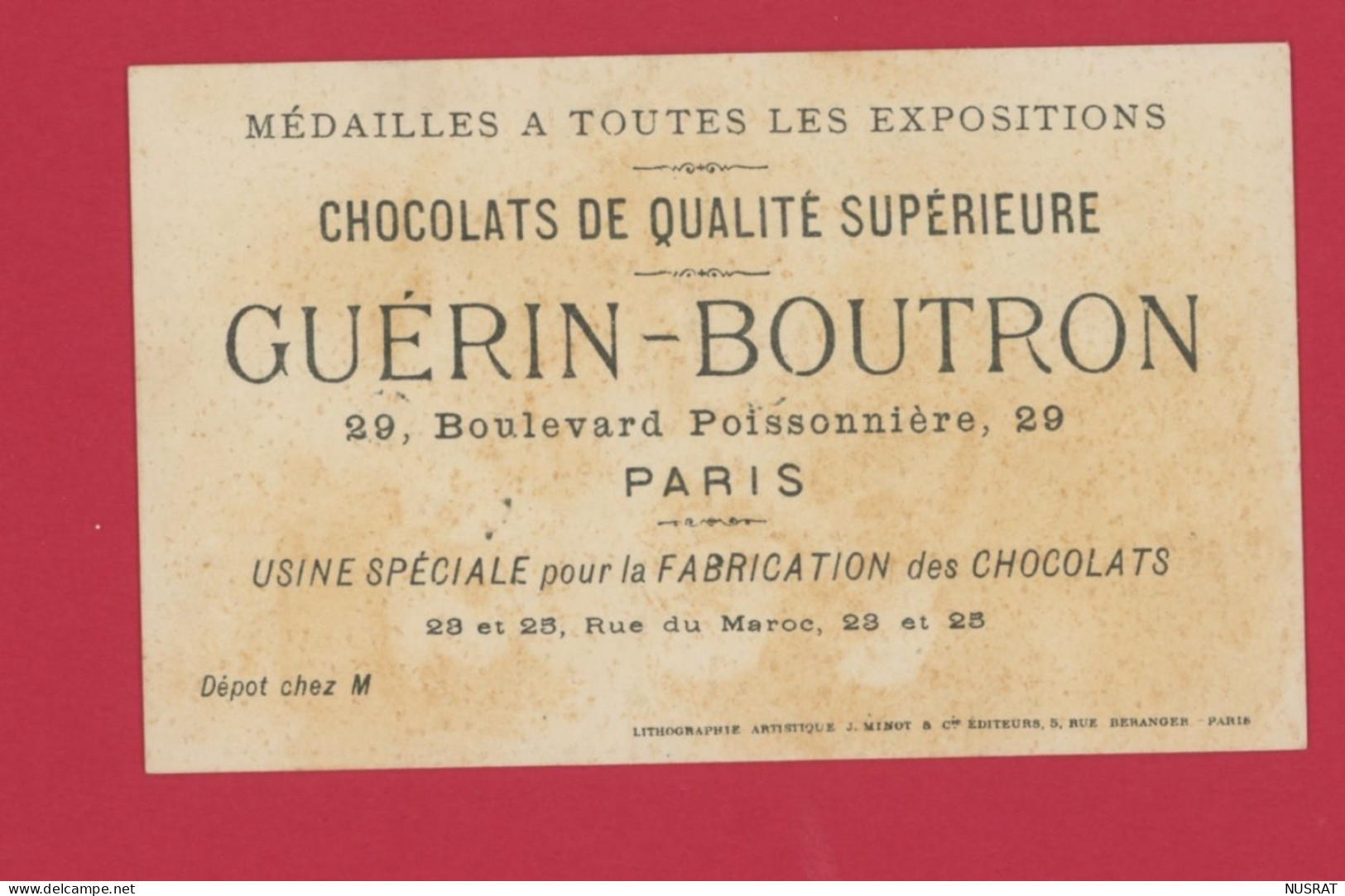 Chocolat Guérin Boutron, Jolie Chromo Lith. J. Minot, Personnages, Futurs Guerriers - Guerin Boutron