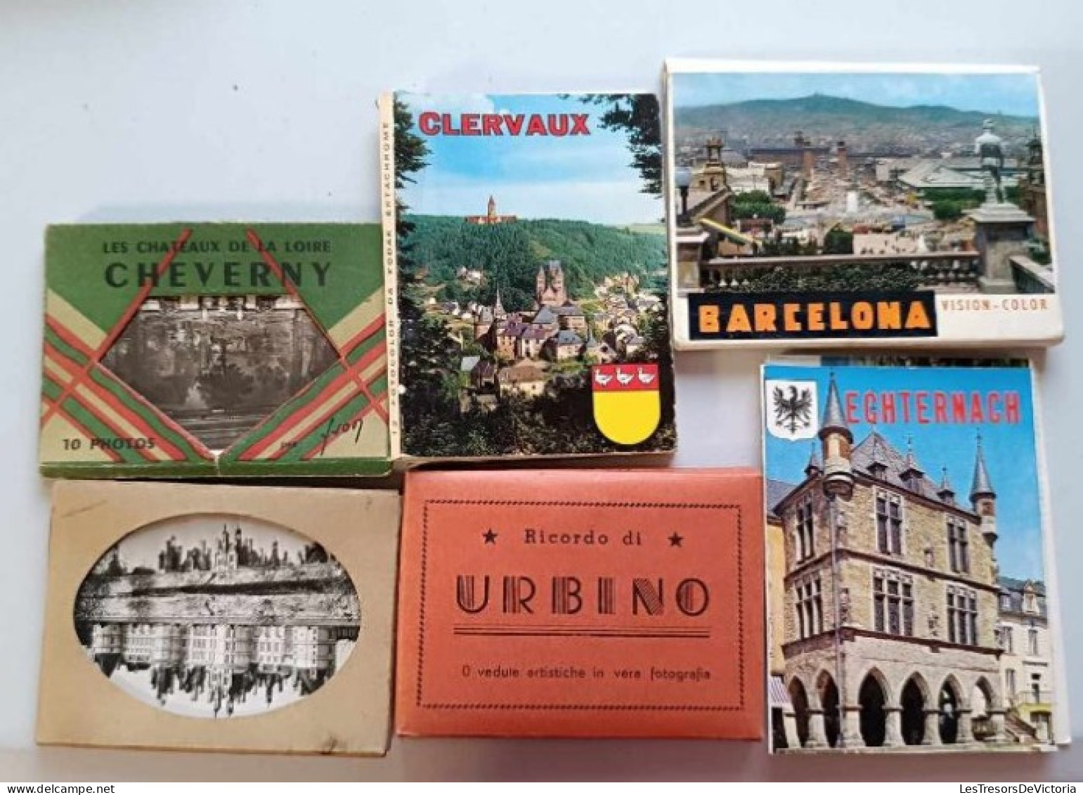 Lot De 6 Carnets De Vues -Echternach - Barcelona - Urbino - Paris - Cheverny - Clervaux - Cartes Postales Anciennes - Autres & Non Classés