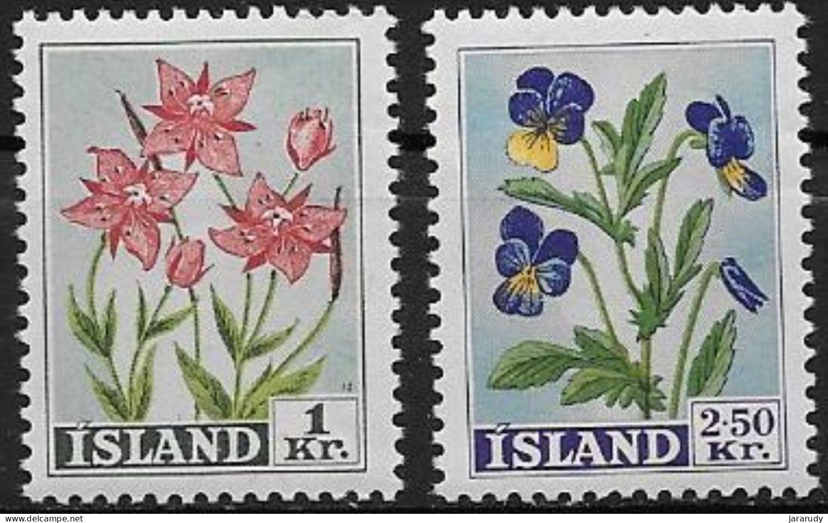 ISLANDIA FLORA 1958 Yv 281/2 MNH - Nuevos