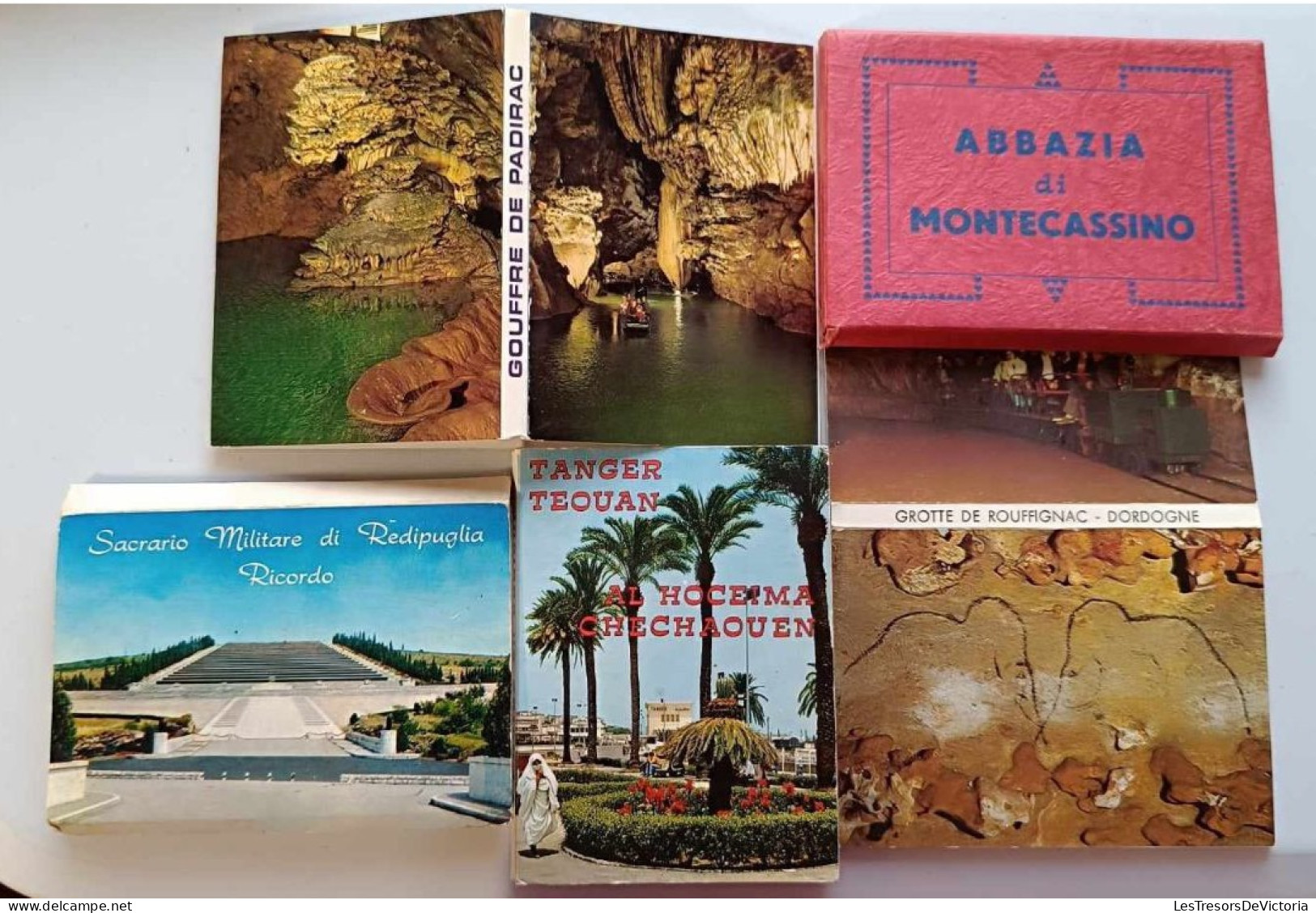 Lot De 5 Carnets De Vues -Abbazia Di Montecassino - Dordogne - Tanger - Gouffre De Padirac - Cartes Postales Anciennes - Autres & Non Classés