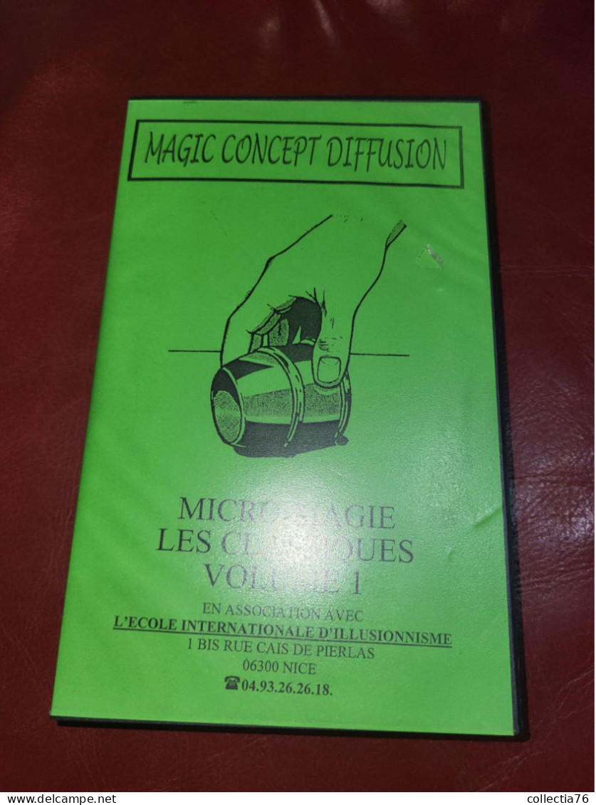 RARE CASSETTE VIDEO  PRESTIDIGITATION VHS MAGIE MICRO MAGIE VOLUME 1 JEAN PIERRE VALLARINO CLOSE UP GOBELETS 60 MINUTES - Documentales