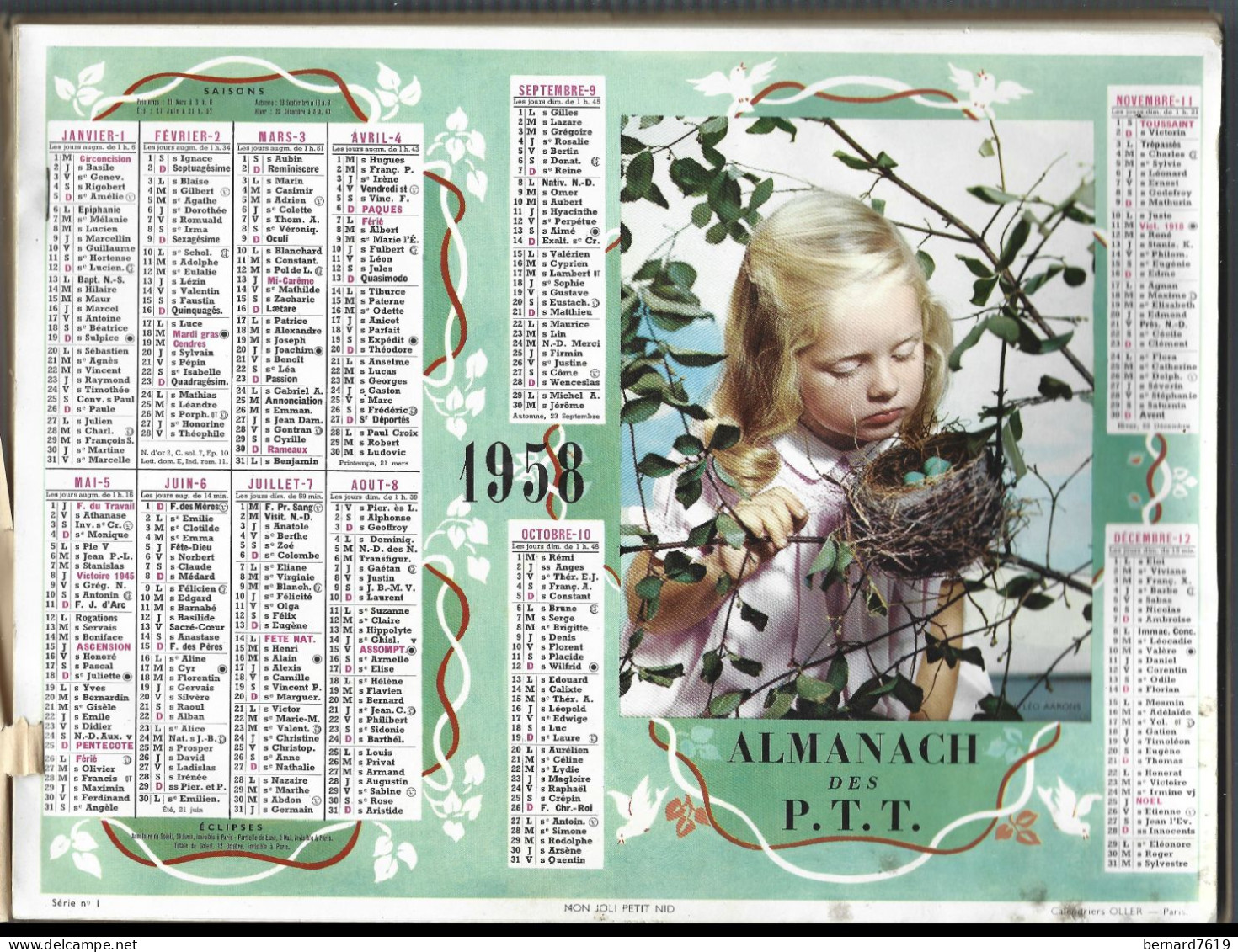 Catalogue Almanach Oller   Calendrier P.T.T -  1948 - 48 Vues Differentes - Autres & Non Classés
