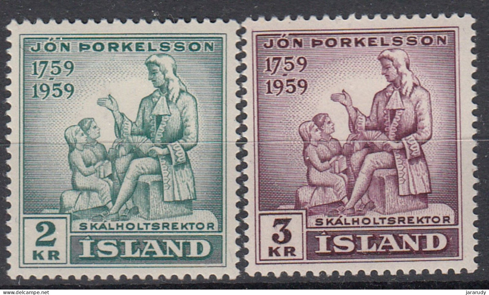 ISLANDIA PERSONAJE 1959 Yv 292/3 MNH - Neufs