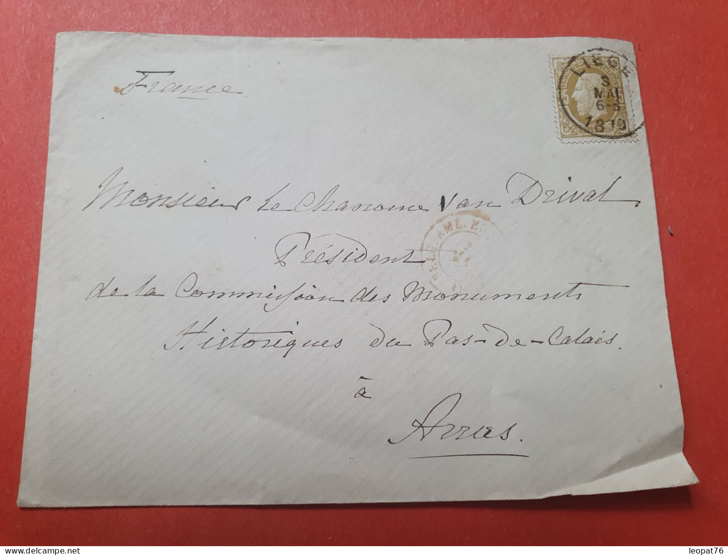 Belgique - Enveloppe De Liège Pour Arras En 1879 - Réf 3442 - 1869-1883 Leopold II