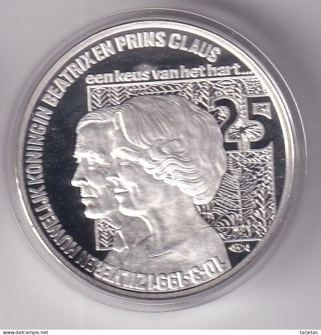 MONEDA DE PLATA DE HOLANDA DE 25 ECU DEL AÑO 1991 - BEATRIX EN PRINS CLAUS - 1980-2001 : Beatrix