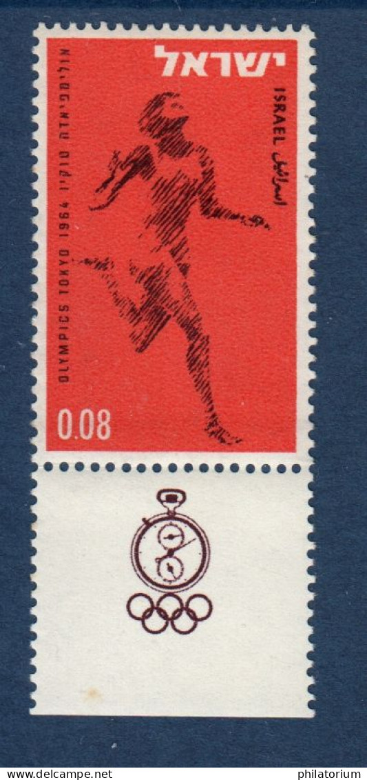 Israël, **, Yv 255, Mi 304, SG 278, Sport, JO Tokyo, - Ungebraucht (mit Tabs)