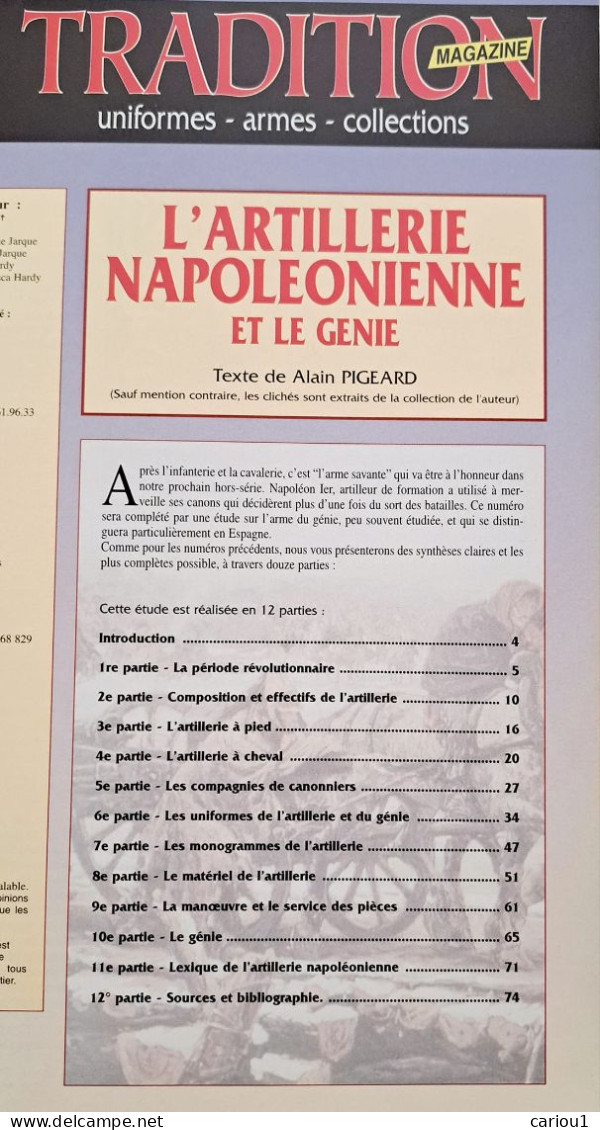 C1  NAPOLEON - L ARTILLERIE NAPOLEONIENNE ET LE GENIE Tradition Magazine - Français