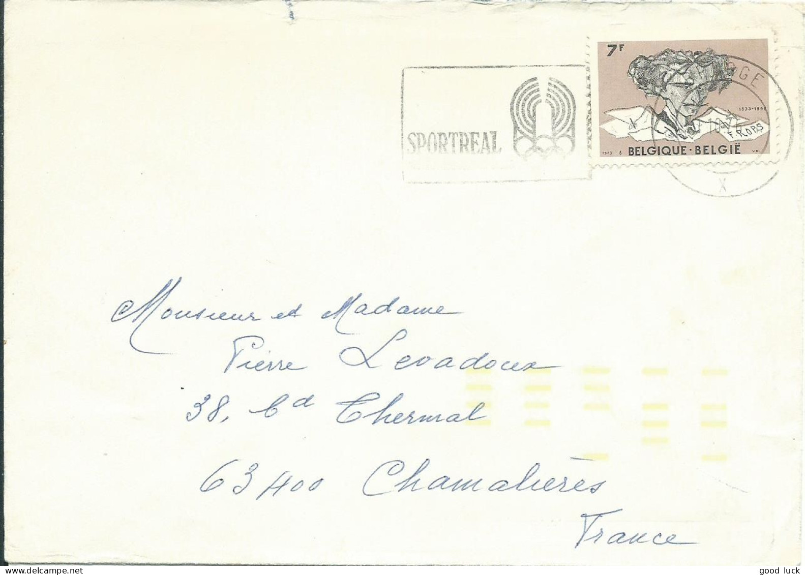 BELGIQUE LETTRE 7F BRUGES POUR CHAMALIERES ( PUY DE DOME )  DE 1976 LETTRE COVER - Covers & Documents