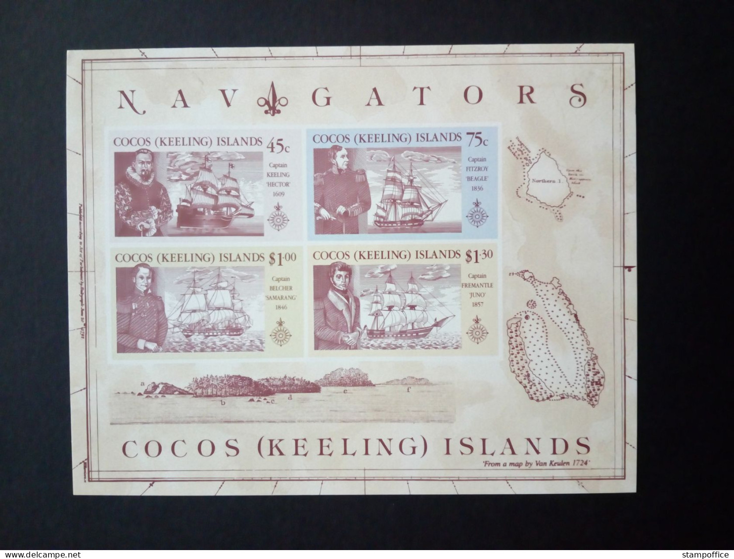 COCOS ISLAND BLOCK 9 POSTFRISCH(MINT) SEEFAHRER DER KOKOS-INSELN 1990 - Kokosinseln (Keeling Islands)