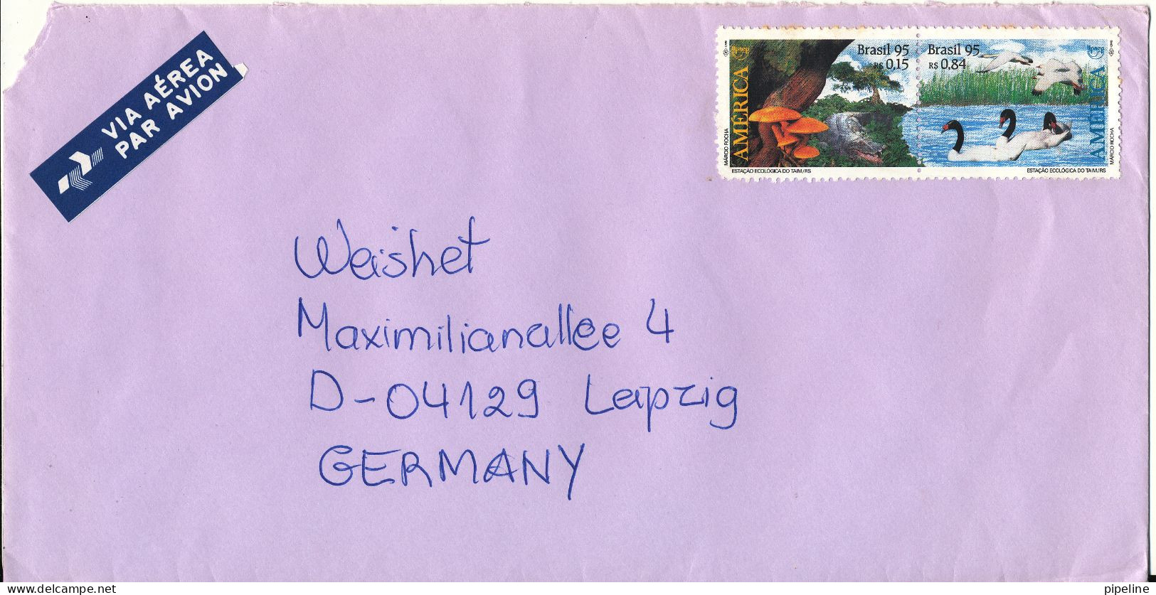 Brazil Cover Sent Air Mail To Germany No Postmark On Stamps Or Cover - Poste Aérienne